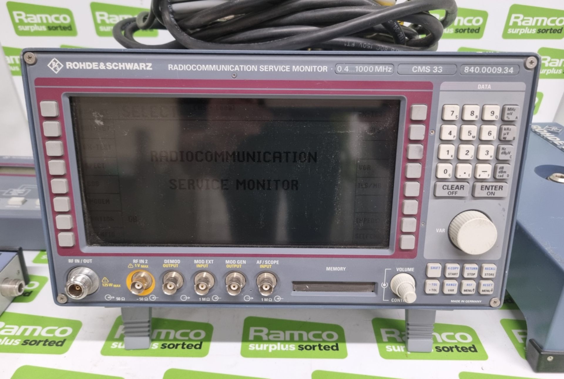 Rohde & Schwarz CMS33 Radiocommunication Service Monitor 0.4 - 1000mhz - 840.0009.34 with carry case - Image 2 of 12