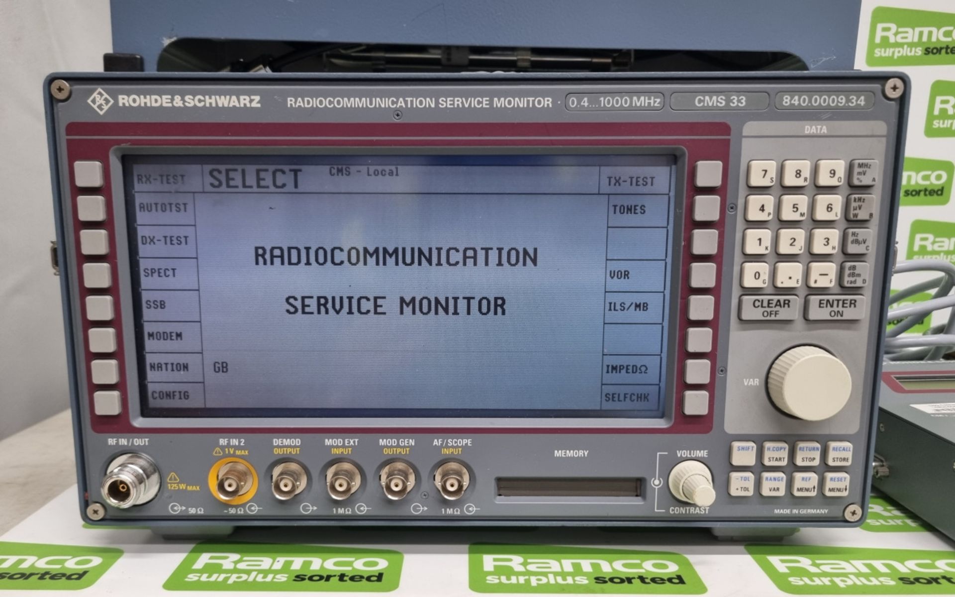 Rohde & Schwarz CMS33 Radiocommunication Service Monitor 0.4 - 1000mhz - 840.0009.34 with carry case - Image 2 of 8