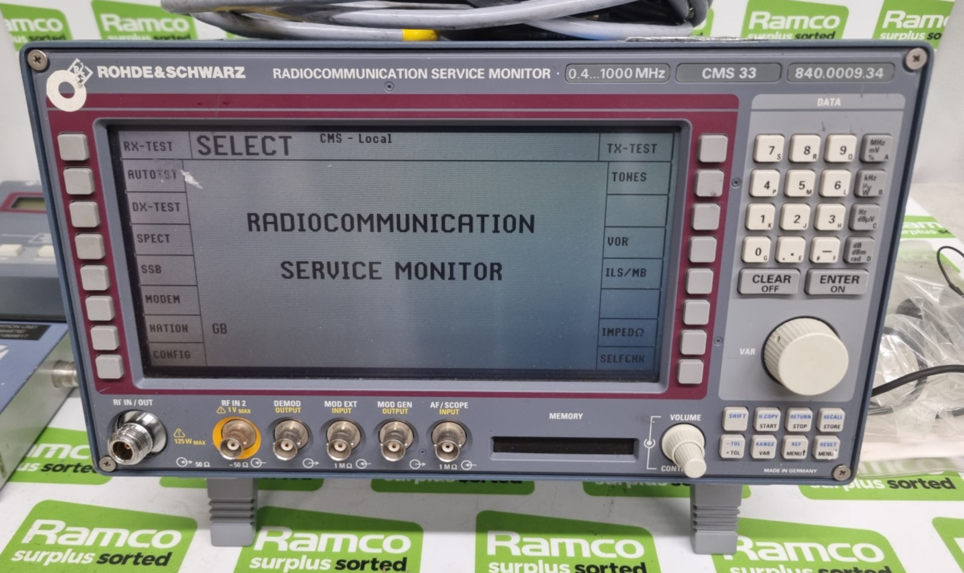 Rohde & Schwarz CMS33 Radiocommunication Service Monitor 0.4 - 1000mhz - 840.0009.34 with carry case - Image 2 of 12