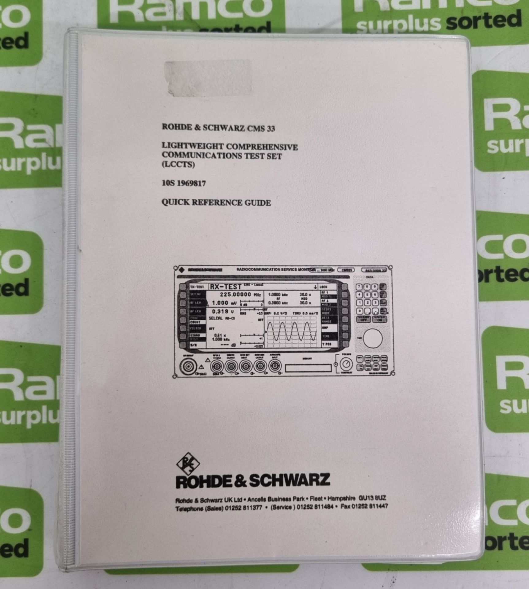 Rohde & Schwarz CMS33 Radiocommunication Service Monitor 0.4 - 1000mhz - 840.0009.34 with carry case - Image 6 of 7