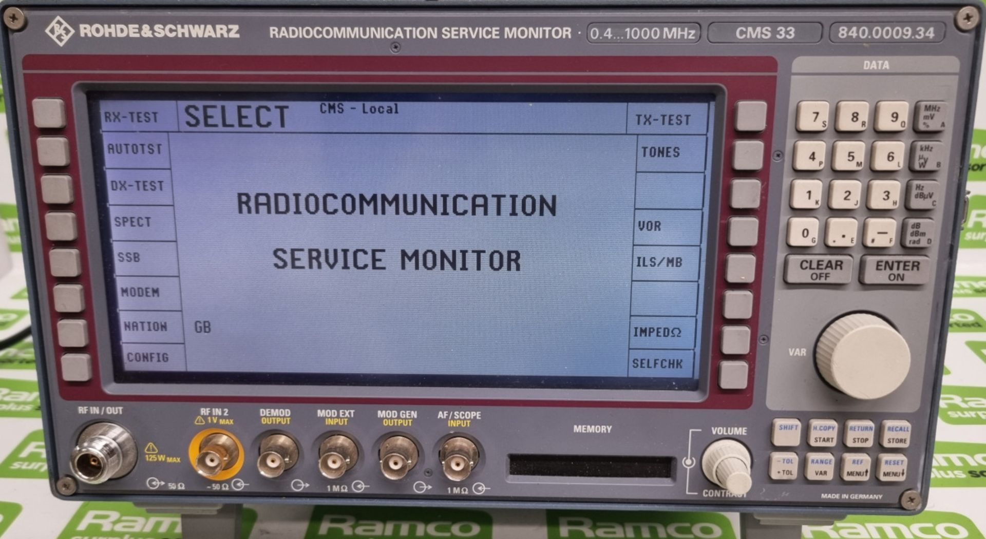 Rohde & Schwarz CMS33 Radiocommunication Service Monitor 0.4 - 1000mhz - 840.0009.34 with carry case - Image 2 of 5