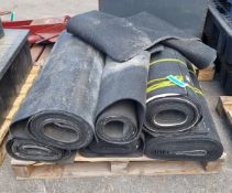 Assorted black rubber matting 6mm thick - 7 rolls