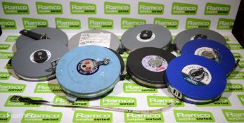 10x 30m tape measures - various inc Rabone