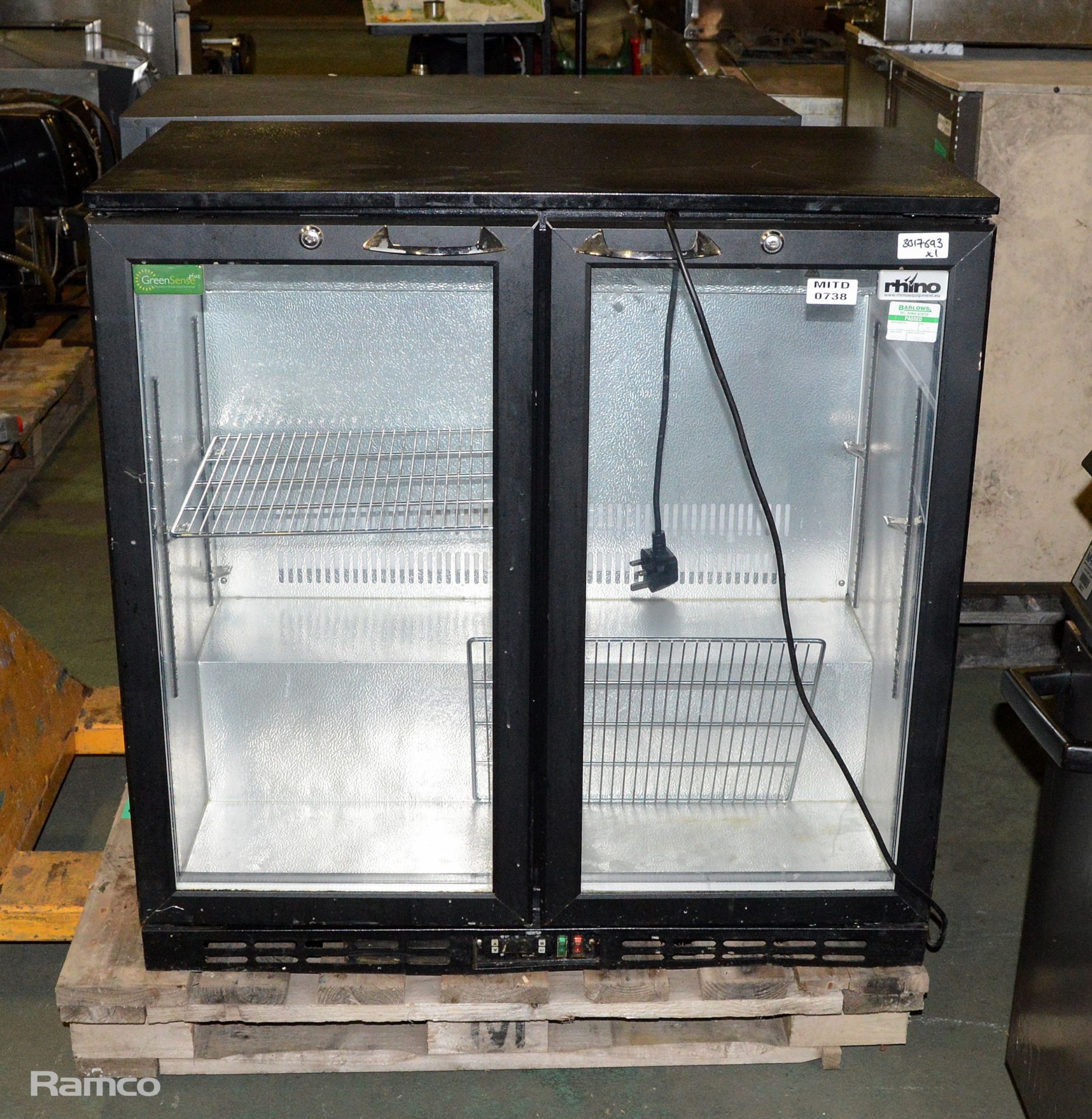 Rhino Monaco 900H 2 door back bar cooler 90 x 50 x 90cm & Husky C2S-865-BK 2 sliding door bar back - Image 5 of 7