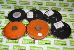 6x 30m tape measures - various inc Rabone