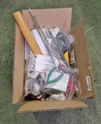 Box of hand tools to include files, screwdrivers, tap & die