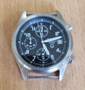 Pulsar Chronograph 100m Watch - Military - NSN 6645-9954268 - 02738/07 - missing 1 winder