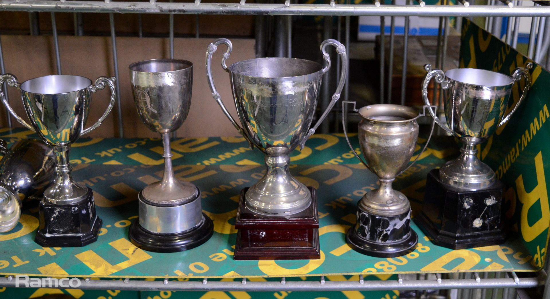 Box of assorted engraved trophies, cups and plates - Image 10 of 12