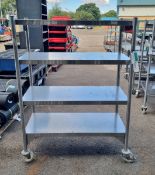 Stainless steel 3 tier portable racking L120 x W60 x H163cm