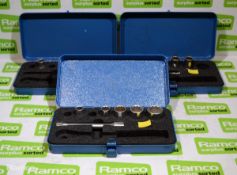 3x King Dick metric 3/8 inch wrench socket sets - all incomplete