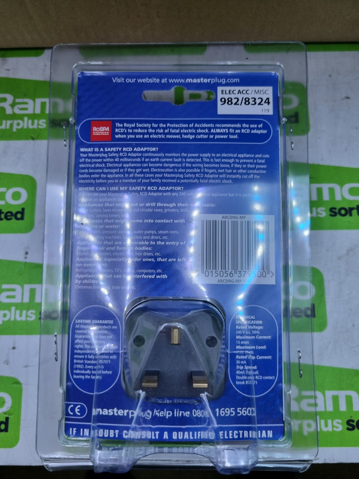Masterplug Safety RCD Adaptor Plug 10 Per Box - 1 box - Image 4 of 4
