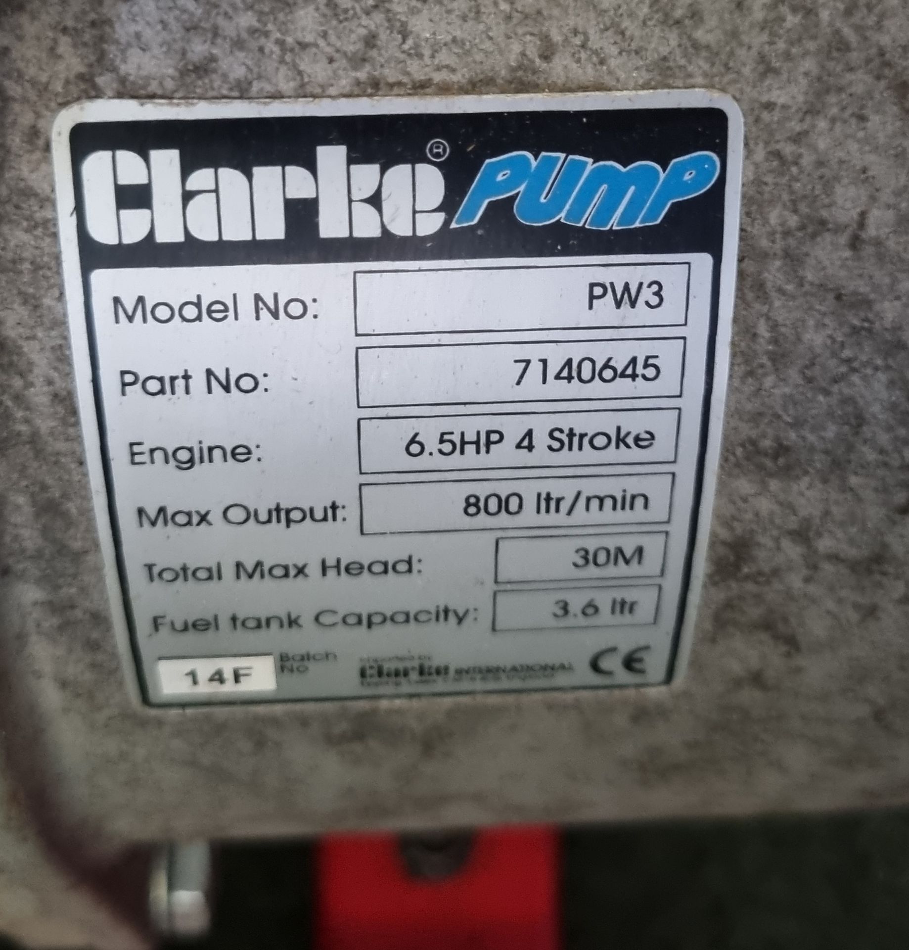 Clarke water pump with Clarke 6.5HP engine - Image 3 of 4