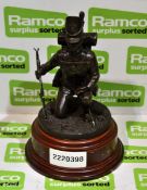 Military kneeling soldier pewter figure