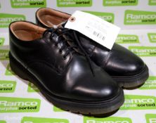 Solovair Black Leather Shoes Postman Style Pair - Size EU 42, UK 8
