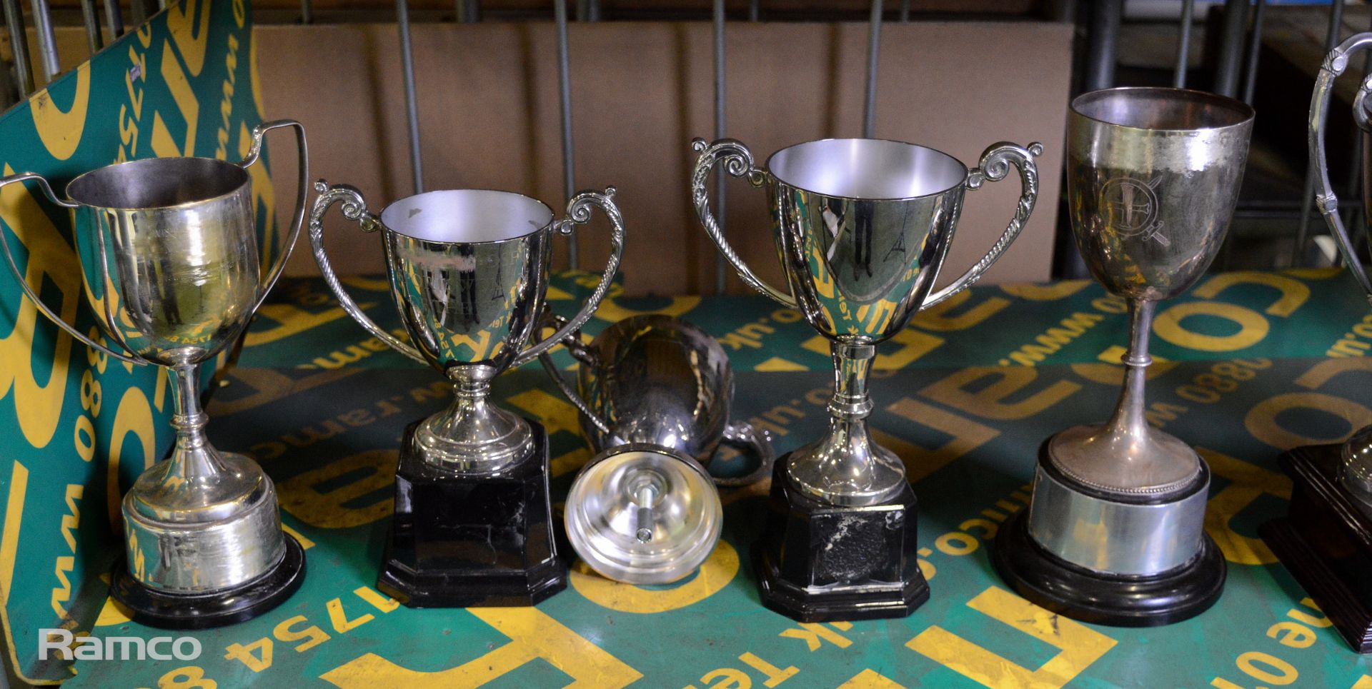 Box of assorted engraved trophies, cups and plates - Image 9 of 12