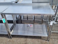 Stainless steel worktop 1200 x 650 x 890