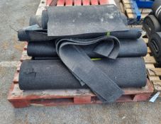 Assorted black rubber matting 6mm thick - 7 rolls