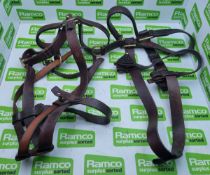 2x Horse leather head bridles