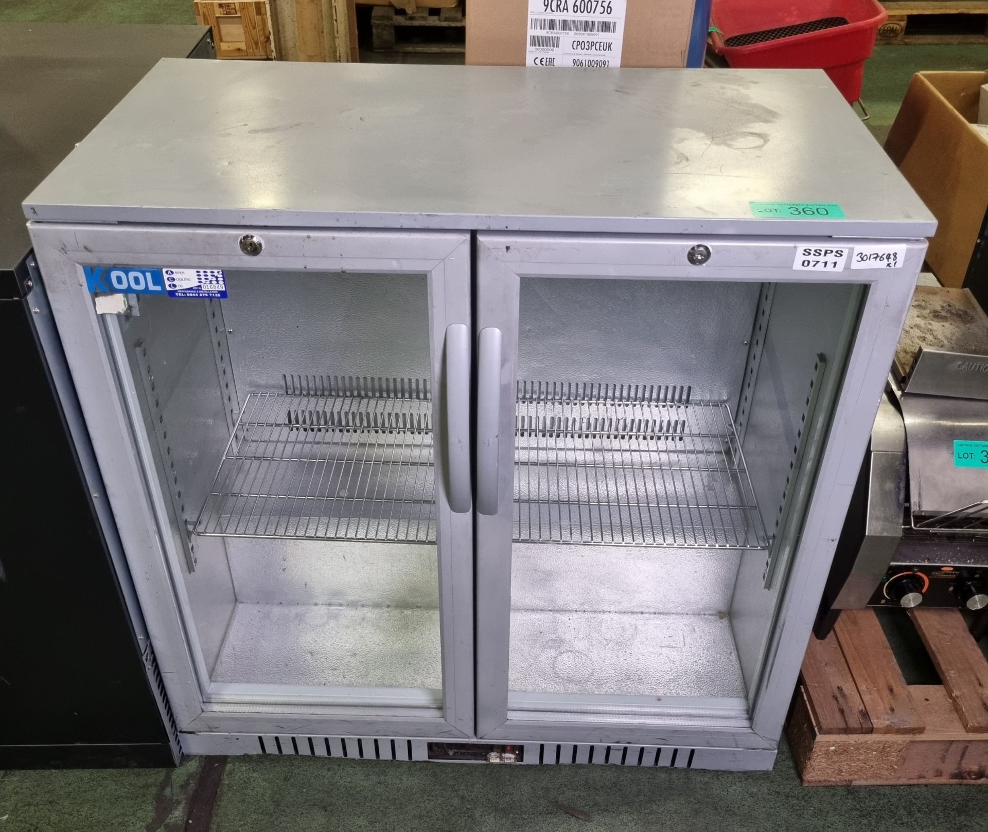 Kool NRL S2-IC210A Back Bar Cooler double glass door No Key