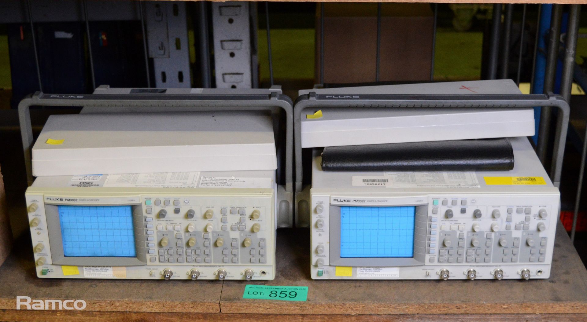 2x Fluke PM3082 100MHz Oscilloscopes - AS SPARES OR REPAIRS