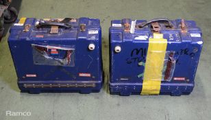 2x Blue fiberglass tool boxes - incomplete