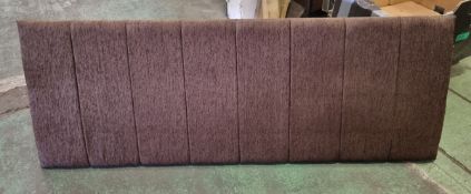 Brown Fabric kingsize bed headboard - L1830 x H670mm