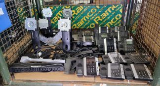 Office spares, monitor stands, telephones