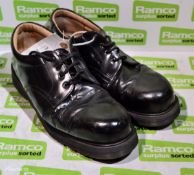 Solovair Black Leather Shoes Postman Style Pair - Size EU 44, UK 9.5 - 30x25x15cm