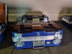 2x Small fibreglass tool boxes with trays