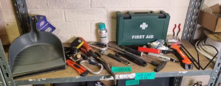 Hand tools, first aid kit