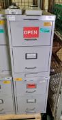 2x 2 drawer secure metal filing cabinets with mark 4 manifoil combination lock 42x62x64