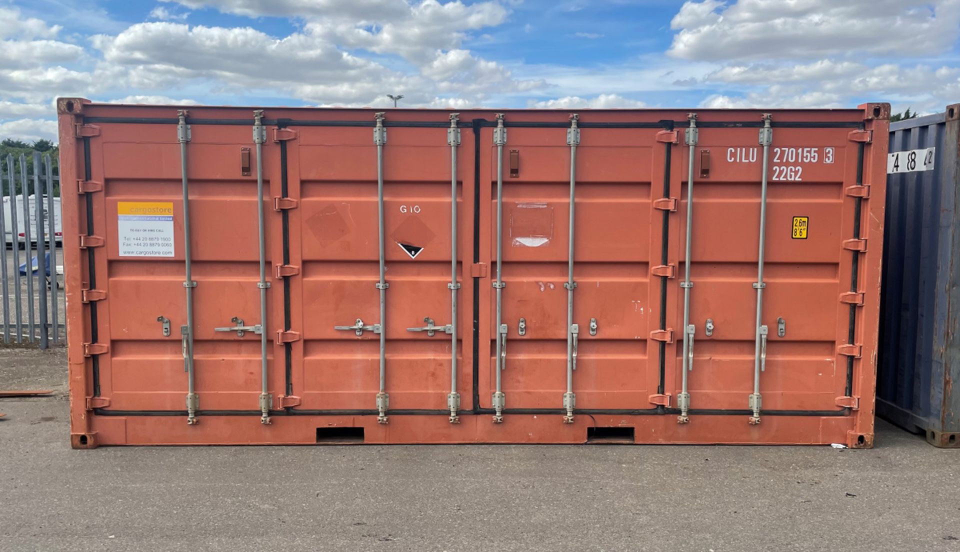 20ft ISO container - Red with front double door - L20 x W8 x H8ft - Image 4 of 4