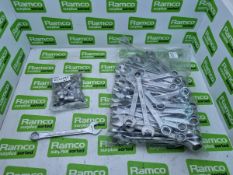 Socket adapters x40 approx, 15mm spanners, box & open end x60 approx