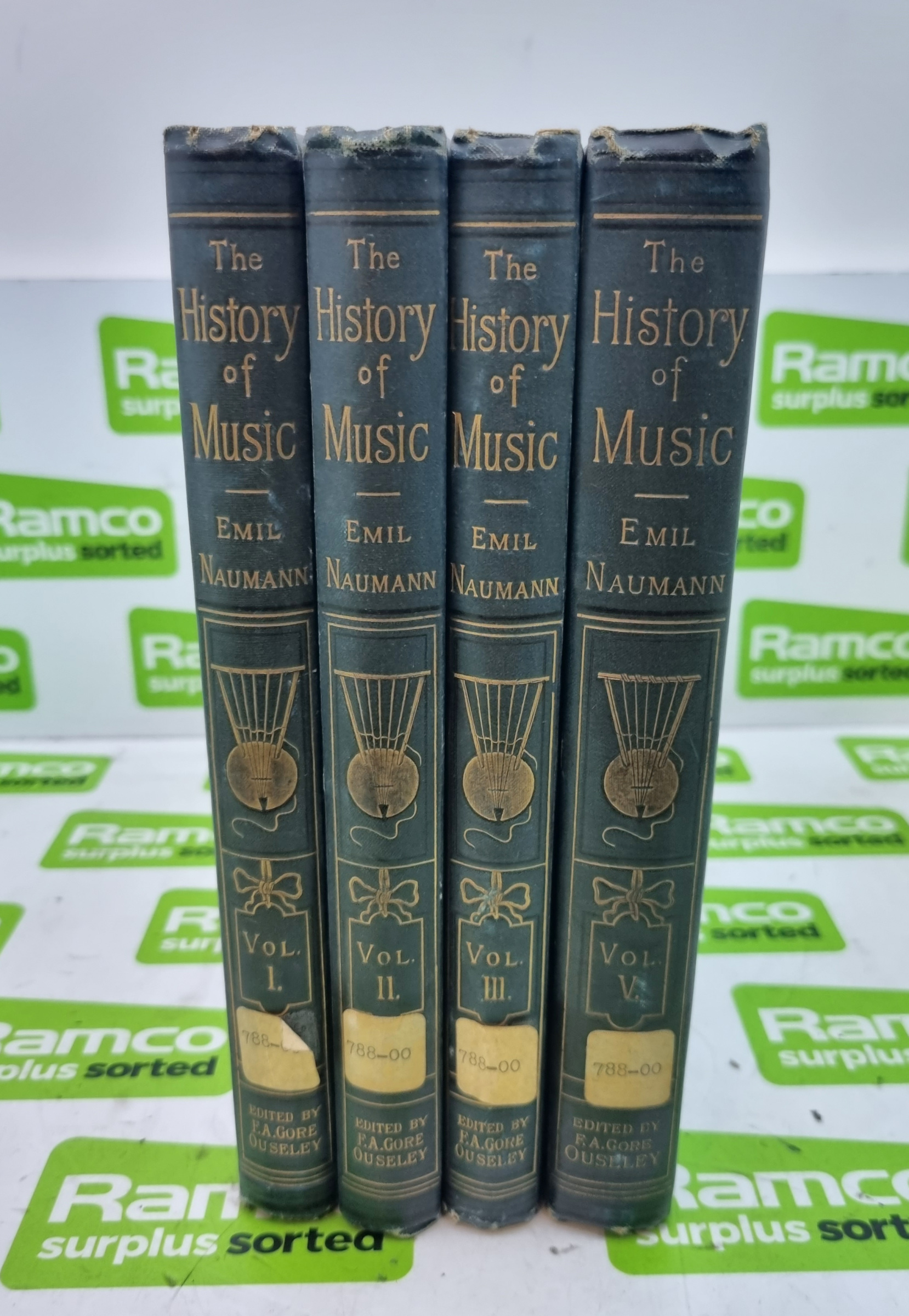 The History of Music Volumes 1, 2, 3 & 5 by Emil Naumann - Special Edition Ex Library Books