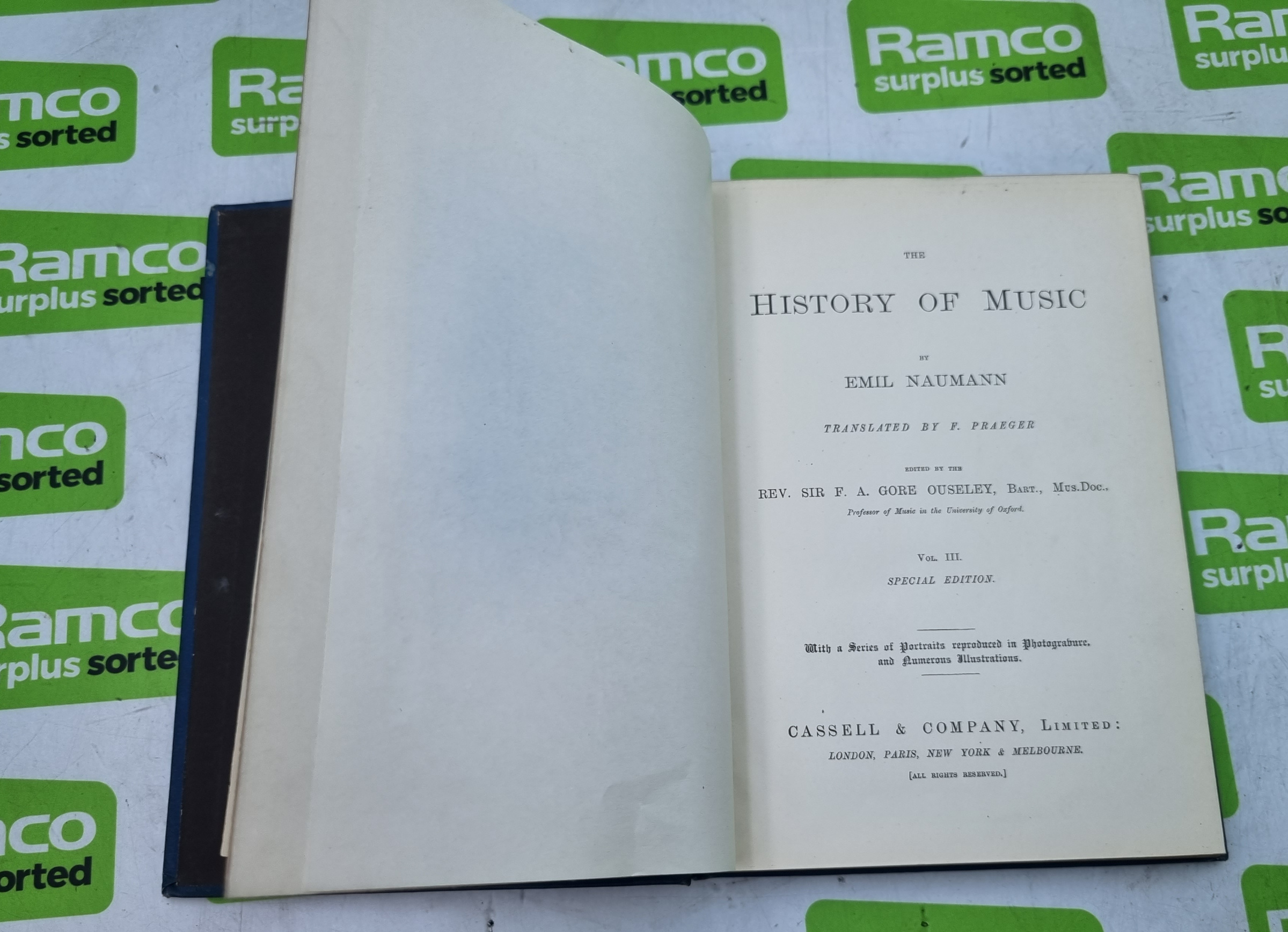 The History of Music Volumes 1, 2, 3 & 5 by Emil Naumann - Special Edition Ex Library Books - Image 9 of 15