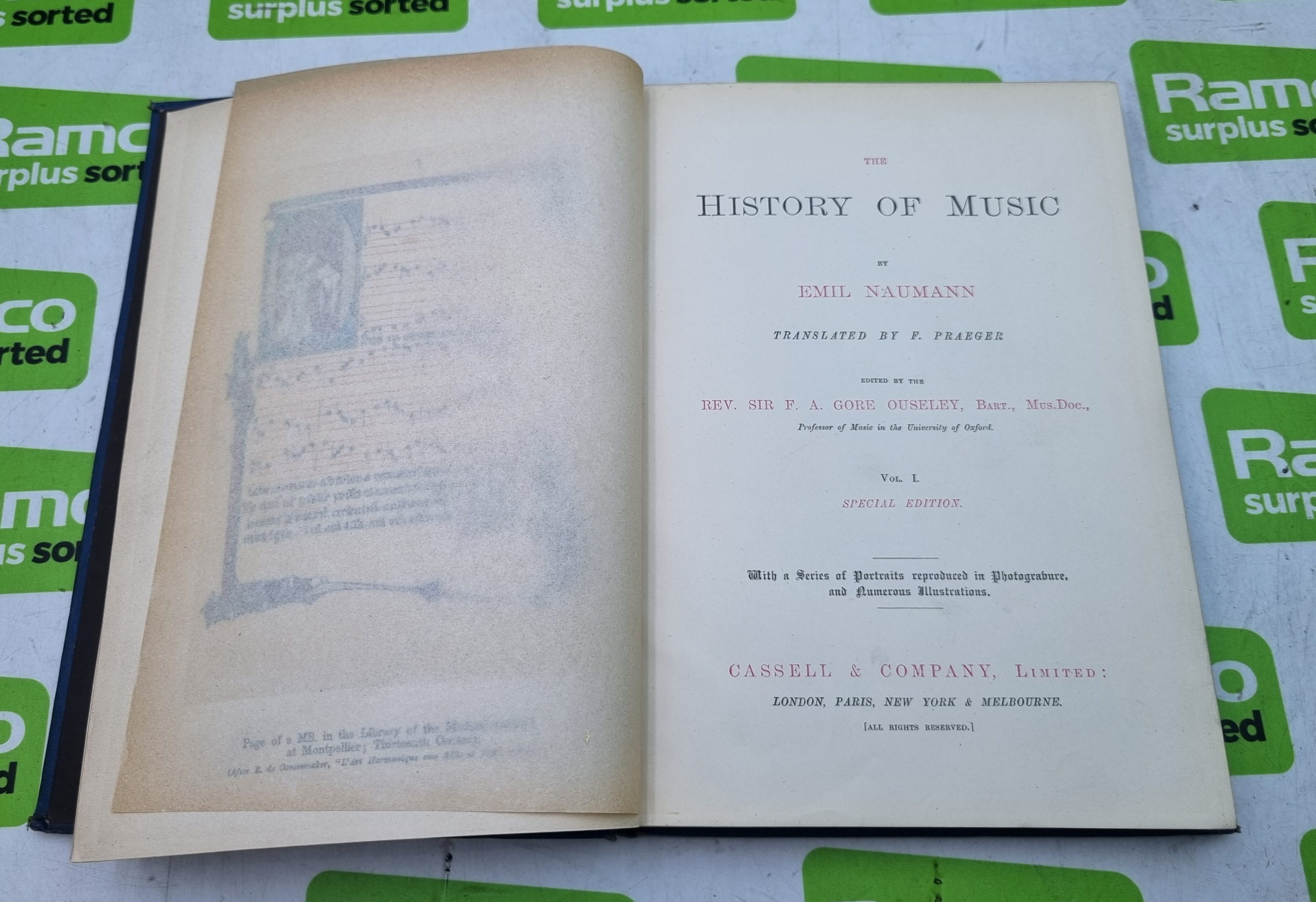 The History of Music Volumes 1, 2, 3 & 5 by Emil Naumann - Special Edition Ex Library Books - Image 3 of 15