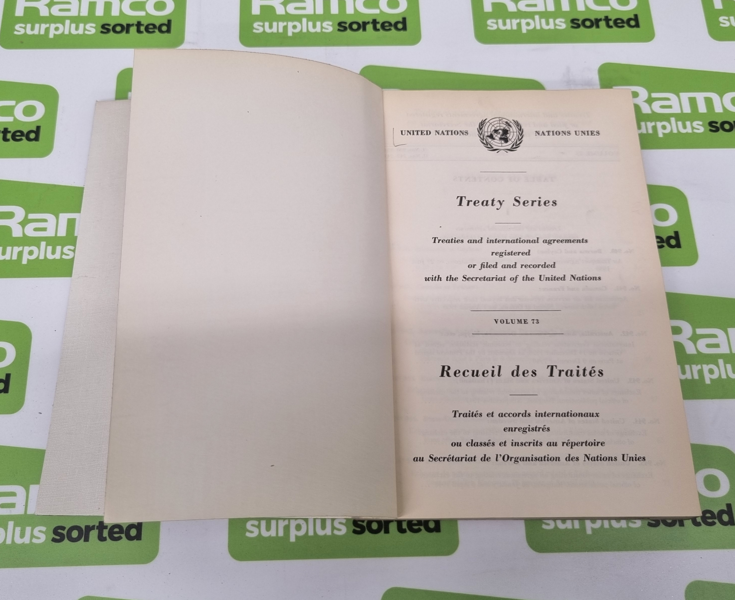 United Nations Treaty Series Volumes 71-80 - Published 1950/1951 - Ex-War Office Library Books - Image 7 of 22