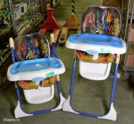2x Fisher Price T1823 adjustable folding highchairs