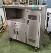 Mobile stainless steel bespoke multi compartment counter