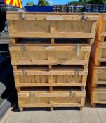 4x wooden crates - 1220 x 890 x 430