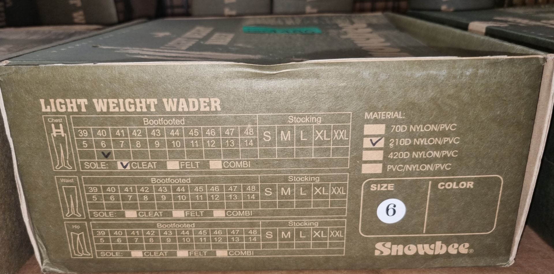 Shobee lightweight wader 210D nylon/pvc - size 6 - Image 3 of 3
