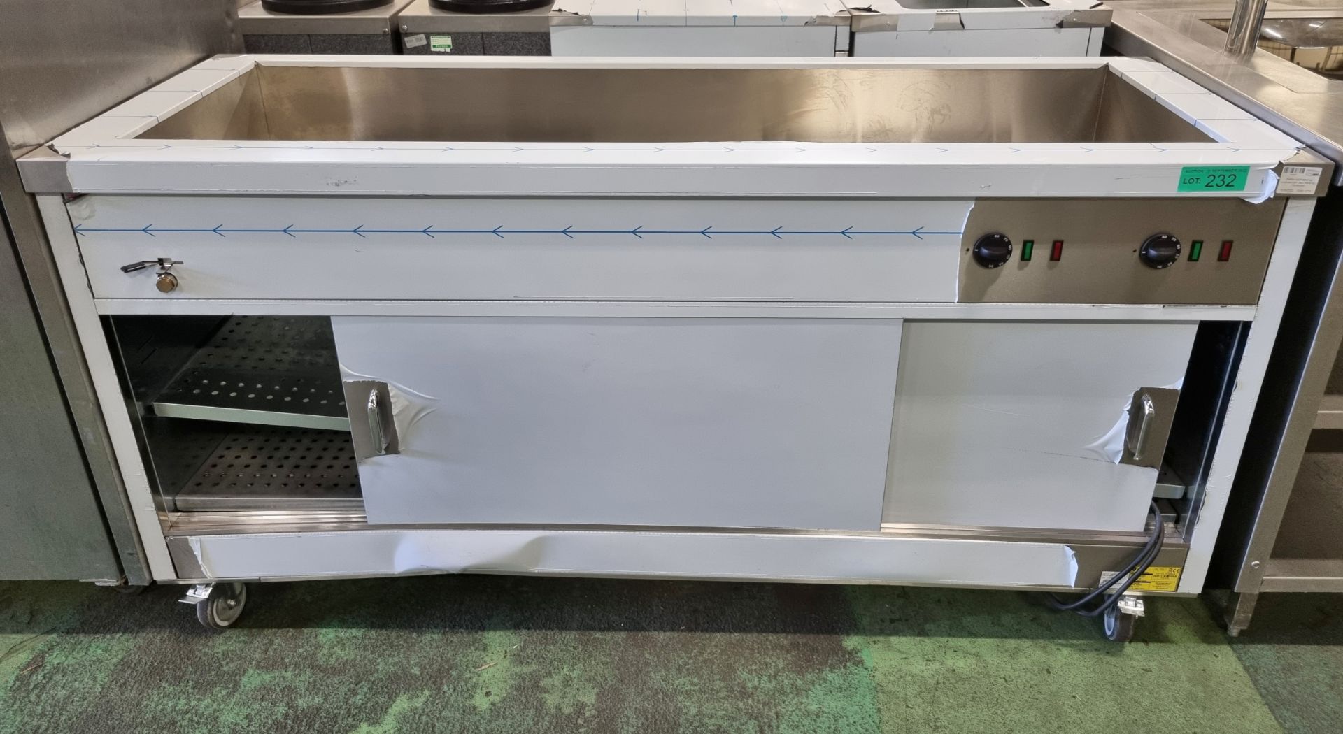 Parry HOT18BM hot cupboard with bain marie top - 180 x 65 x 90 - Image 2 of 6