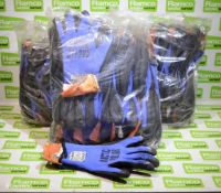 36 pairs of Green Jem Medium BLUE workwear gloves