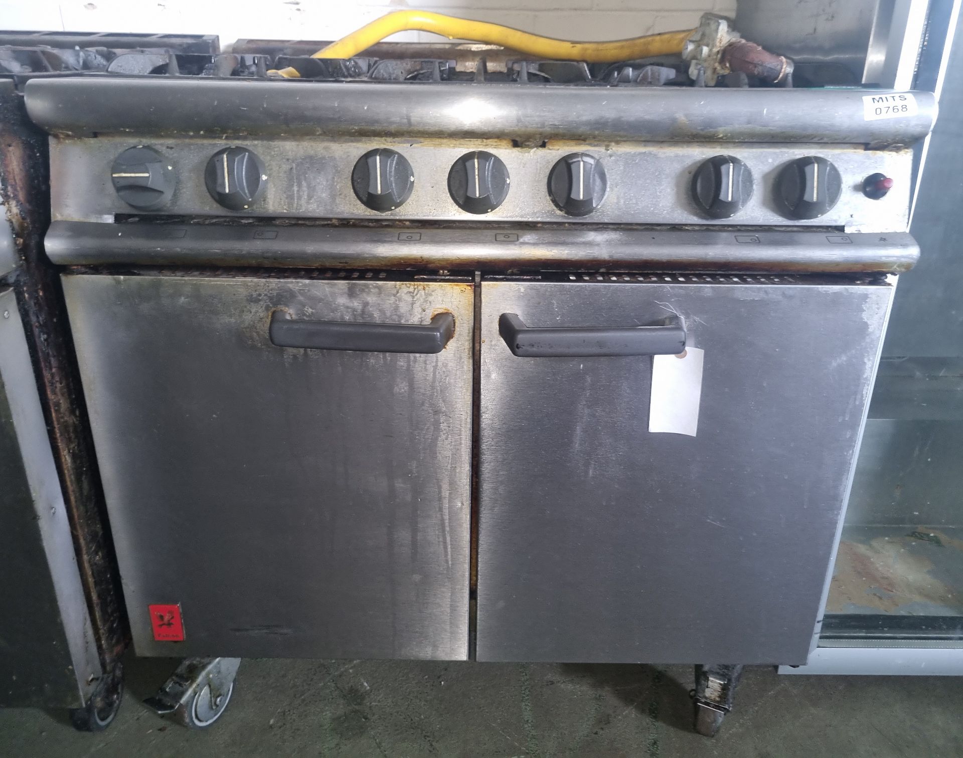 Falcon G3101 six burner gas oven with casters - Image 3 of 4