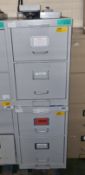 2x 2 drawer secure metal filing cabinets with mark 4 manifoil combination lock 42x62x64