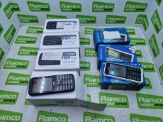 3x Nokia 301 mobile phones in box (some incomplete) & 4x Nokia Asha 300 mobile phones in box
