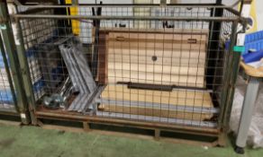 Assorted spare office desk tops & frames