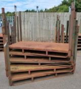 5x Wyton large metal storage media stackable pallets