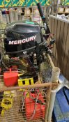 Mercury 9.9HP four stroke outboard motor - 15.6 hours & fuel can