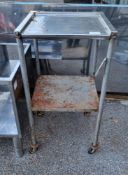 Mobile stainless steel 2 - tier trolley
